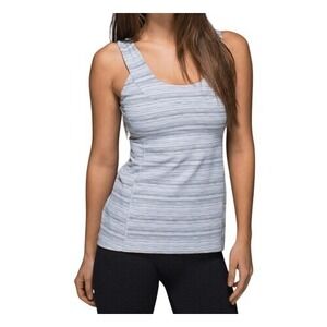 Lululemon Scoop Back Tank Size 6 Silver Fox Gray Built-In Bra Yoga Racerback Gym